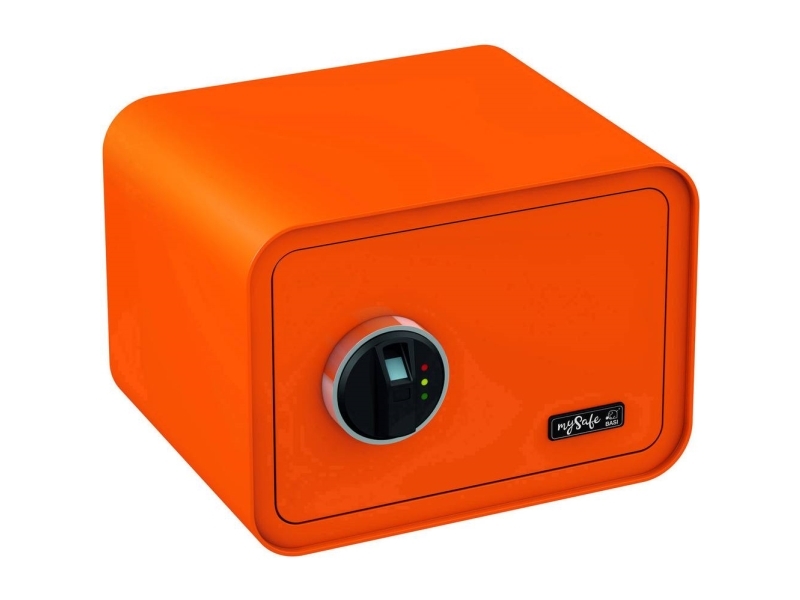 Basi Mysafe 350 Fritstående Pengeskab Orange Elektronisk Fingeraftrykslæser Batteri 350 - Basi Pengeskab  - 4026434148671